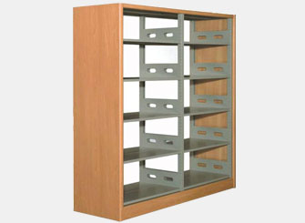 鋼木結合雙節圖書館書架